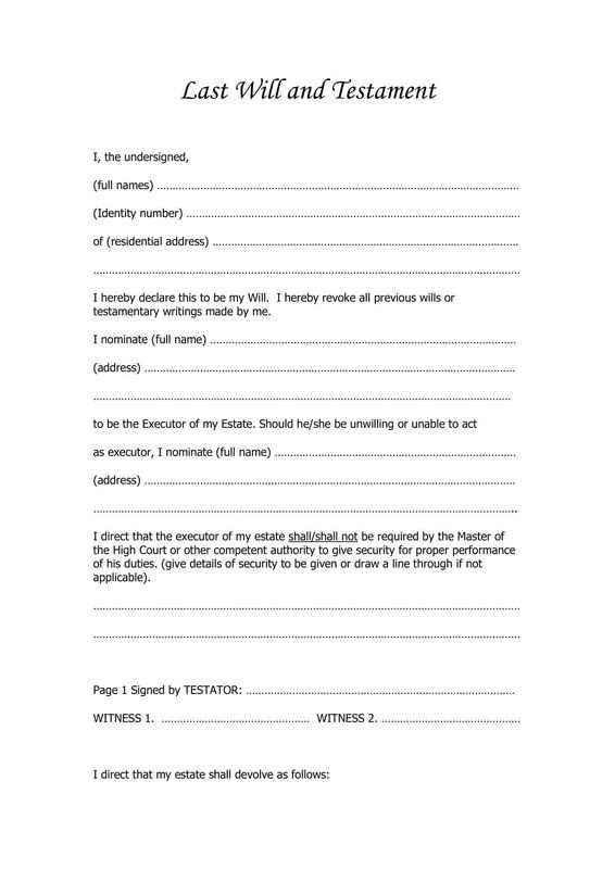 Connecticut Last Will and Testimony